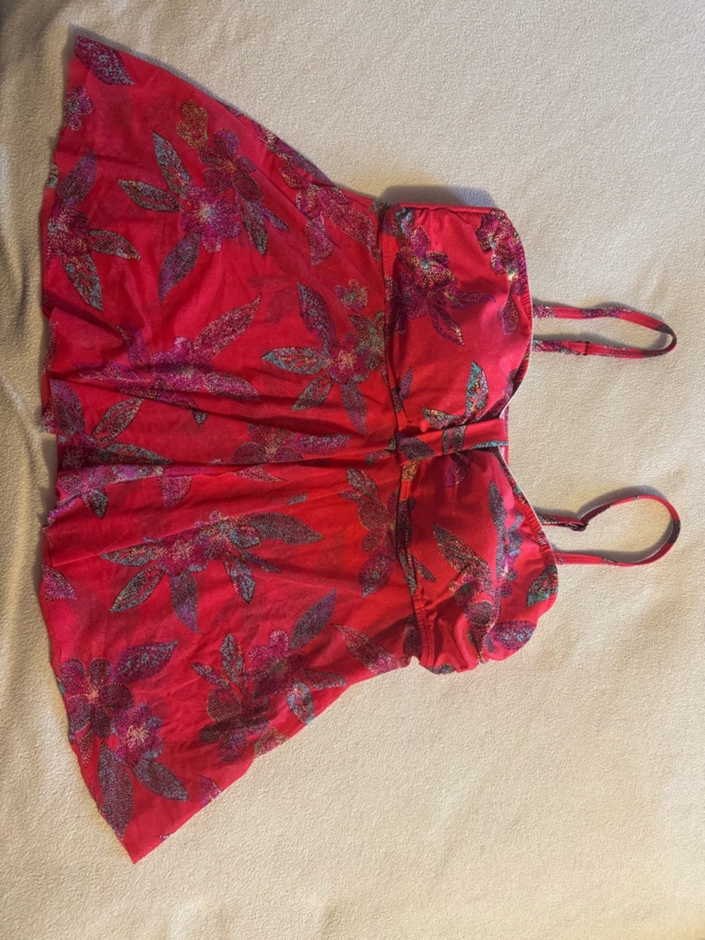 croft & barrow Coral Floral Adjustable-Strap Top